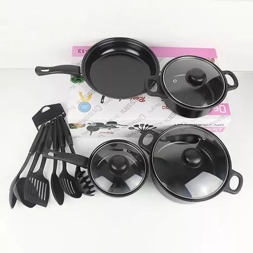 Batería de Cocina Antiadherente con Utensilios