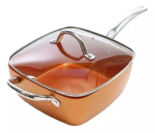 Olla De Acero Inoxidable Paila De Cobre Antiadherente 4 Pzas