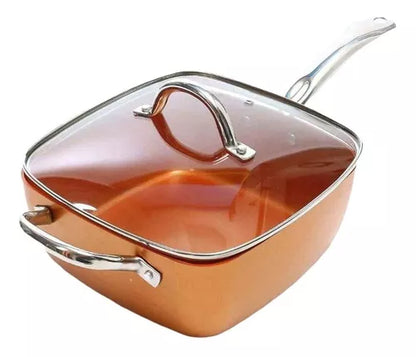 Olla De Acero Inoxidable Paila De Cobre Antiadherente 4 Pzas